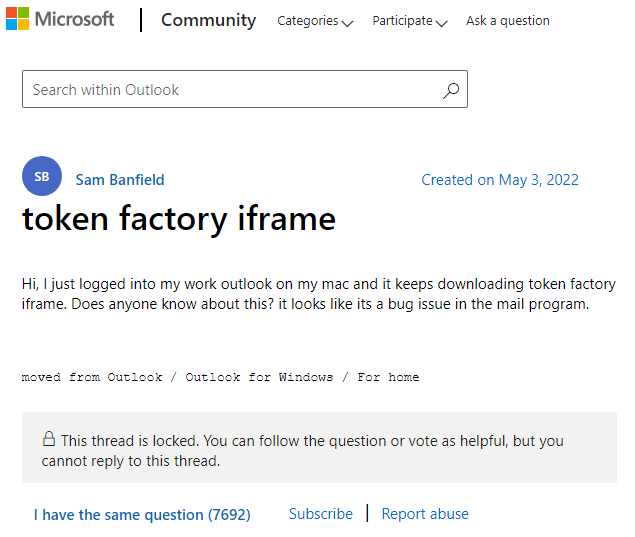 苹果Safari用户吐槽微软Outlook频繁提示下载异常的iFrame文件