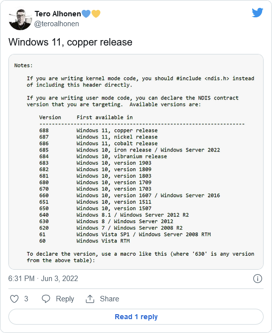 Windows 11 23H2 Sun Valley 3 (Copper)内核编译资料显示其开始活跃